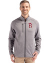 Boston Red Sox Cutter & Buck Peshastin Fleece Recycled Mens Full Zip Jacket Elemental Grey Heather Front Thumbnail Image