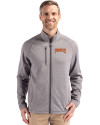 Pittsburgh Pirates Cooperstown Cutter & Buck Peshastin Fleece Recycled Mens Full Zip Jacket Elemental Grey Heather Front Thumbnail Image