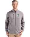 Athletics Cooperstown Cutter & Buck Peshastin Fleece Recycled Mens Full Zip Jacket Elemental Grey Heather Front Thumbnail Image