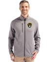Milwaukee Brewers Cutter & Buck Peshastin Fleece Recycled Mens Full Zip Jacket Elemental Grey Heather Front Thumbnail Image