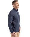 Tampa Bay Rays Stars & Stripes Cutter & Buck Peshastin Fleece Recycled Mens Full Zip Jacket Navy Blue Heather Side Thumbnail Image