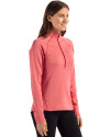 Cleveland Guardians - Cutter & Buck Peshastin Fleece Recycled Womens Half Zip Pullover Red Heather Side Thumbnail Image