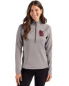 St. Louis Cardinals Cutter & Buck Peshastin Fleece Recycled Womens Half Zip Pullover Elemental Grey Heather Front Thumbnail Image