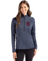 St. Louis Cardinals Cutter & Buck Peshastin Fleece Recycled Womens Half Zip Pullover Navy Blue Heather Front Thumbnail Image