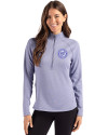 Washington Nationals Mono Cutter & Buck Peshastin Fleece Recycled Womens Half Zip Pullover Hyacinth Heather Front Thumbnail Image