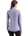 Chicago White Sox Mono Cutter & Buck Peshastin Fleece Recycled Womens Half Zip Pullover Hyacinth Heather Back Thumbnail Image