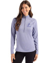 Miami Marlins Mono Cutter & Buck Peshastin Fleece Recycled Womens Half Zip Pullover Hyacinth Heather Front Thumbnail Image