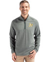 Athletics Cutter & Buck Peshastin Fleece Recycled Mens Half Zip Pullover Hunter Heather Front Thumbnail Image