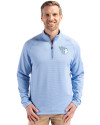 Cleveland Guardians Mono Cutter & Buck Peshastin Fleece Recycled Mens Half Zip Pullover Atlas Heather Front Thumbnail Image