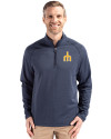 Seattle Mariners Cooperstown Cutter & Buck Peshastin Fleece Recycled Mens Half Zip Pullover Navy Blue Heather Front Thumbnail Image