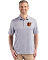Baltimore Orioles Cutter & Buck Pike Eco Diamond Dot Print Recycled Mens Big & Tall Polo Black Front Thumbnail Image