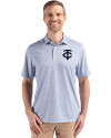Minnesota Twins Mono Cutter & Buck Pike Eco Diamond Dot Print Recycled Mens Big & Tall Polo Navy Blue Front Thumbnail Image