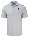 Minnesota Twins Cutter & Buck Pike Eco Diamond Dot Print Recycled Mens Big & Tall Polo Polished Medium Gray Mannequin Thumbnail Image