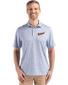 Detroit Tigers Cooperstown Cutter & Buck Pike Eco Diamond Dot Print Recycled Mens Big & Tall Polo Navy Blue Front Thumbnail Image