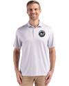 View image 10: New York Mets Monochromatic Cutter & Buck Pike Recycled Diamond Dot Print Mens Big & Tall Polo Polished Medium Gray Front