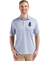 Chicago Cubs Cooperstown Cutter & Buck Pike Eco Diamond Dot Print Recycled Mens Big & Tall Polo Navy Blue Front Thumbnail Image