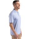 Chicago Cubs Cooperstown Cutter & Buck Pike Eco Diamond Dot Print Recycled Mens Polo Tour Blue Side Thumbnail Image