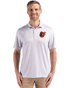Baltimore Orioles Cooperstown Cutter & Buck Pike Eco Diamond Dot Print Recycled Mens Polo Polished Medium Gray Front Thumbnail Image