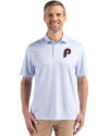 Philadelphia Phillies Cooperstown Cutter & Buck Pike Eco Diamond Dot Print Recycled Mens Polo Atlas Light Blue Front Thumbnail Image