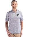 Toronto Blue Jays Mono Cutter & Buck Pike Eco Diamond Dot Print Recycled Mens Polo Black Front Thumbnail Image