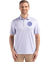 Seattle Mariners Mono Cutter & Buck Pike Eco Diamond Dot Print Recycled Mens Polo Hyacinth Front Thumbnail Image