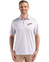 San Diego Padres Cooperstown Cutter & Buck Pike Eco Diamond Dot Print Recycled Mens Polo Polished Medium Gray Front Thumbnail Image