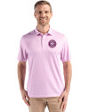 Houston Astro Mono Cutter & Buck Pike Eco Diamond Dot Print Recycled Mens Polo Gelato Fuchsia Front Thumbnail Image