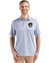 Milwaukee Brewers Cutter & Buck Pike Eco Diamond Dot Print Recycled Mens Polo Navy Blue Front Thumbnail Image