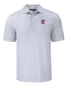 Minnesota Twins Cutter & Buck Pike Eco Flora Print Recycled Mens Big & Tall Polo Polished Medium Gray Mannequin Thumbnail Image