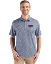 Minnesota Twins Cooperstown Cutter & Buck Pike Eco Flora Print Recycled Mens Big & Tall Polo Navy Blue Front Thumbnail Image