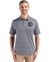 Chicago Cubs Mono Cutter & Buck Pike Eco Flora Print Recycled Mens Big & Tall Polo Black Front Thumbnail Image