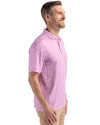 Miami Marlins Mono Cutter & Buck Pike Eco Flora Print Recycled Mens Polo Gelato Fuchsia Side Thumbnail Image