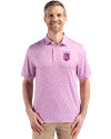 Kansas City Royals Mono Cutter & Buck Pike Eco Flora Print Recycled Mens Polo Gelato Fuchsia Front Thumbnail Image