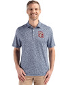 Washington Nationals Cooperstown Cutter & Buck Pike Eco Flora Print Recycled Mens Polo Navy Blue Front Thumbnail Image