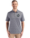 New York Mets Mono Cutter & Buck Pike Eco Flora Print Recycled Mens Polo Black Front Thumbnail Image