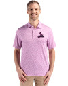 St. Louis Cardinals Mono Cutter & Buck Pike Eco Flora Print Recycled Mens Polo Gelato Fuchsia Front Thumbnail Image