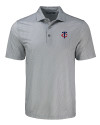 Minnesota Twins Cutter & Buck Pike Eco Shadow Check Print Recycled Mens Big & Tall Polo Polished Medium Gray Mannequin Thumbnail Image