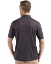 Texas Rangers Mono Cutter & Buck Pike Eco Shadow Check Print Recycled Mens Big & Tall Polo Black Back Thumbnail Image