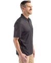 Athletics Cooperstown Cutter & Buck Pike Eco Shadow Check Print Recycled Mens Polo Black Side Thumbnail Image