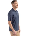 Milwaukee Brewers Cutter & Buck Pike Eco Shadow Check Print Recycled Mens Polo Navy Blue Side Thumbnail Image