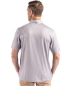 Atlanta Braves Cutter & Buck Pike Eco Shadow Check Print Recycled Mens Polo Polished Medium Gray Back Thumbnail Image