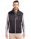 Arkansas Razorbacks Cutter & Buck Rainier PrimaLoft® Mens Eco Insulated Full Zip Puffer Vest Black Front Thumbnail Image