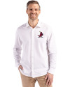 St. Louis Cardinals Cooperstown Cutter & Buck Advantage Tri-Blend Eco Soft Pique Long Sleeve Knitted Mens Button Up White Front Thumbnail Image