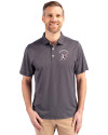 Mississippi State Bulldogs Vintage Cutter & Buck Pike Eco Symmetry Print Stretch Recycled Mens Big & Tall Polo Black/White Front Thumbnail Image