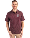 Mississippi State Bulldogs Vintage Cutter & Buck Forge Pencil Stripe Stretch Mens Polo Bordeaux Front Thumbnail Image
