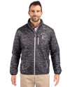 Mississippi State Bulldogs Vintage Cutter & Buck Rainier PrimaLoft® Mens Eco Insulated Full Zip Printed Puffer Jacket Black Front Thumbnail Image
