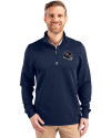 Houston Texans NFL Helmet Cutter & Buck Traverse Stretch Eco Quarter Zip Mens Big and Tall Pullover Liberty Navy Front Thumbnail Image