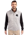 Houston Texans NFL Helmet Cutter & Buck Charter Eco Full-Zip Mens Big & Tall Vest Polished Medium Gray Front Thumbnail Image
