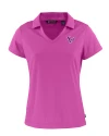 Houston Texans Mono - Cutter & Buck Daybreak Eco Recycled Womens V-neck Polo Gelato Fuchsia Mannequin Thumbnail Image