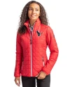 Houston Texans - Cutter & Buck Rainier PrimaLoft®  Womens Eco Insulated Full Zip Puffer Jacket Red Front Thumbnail Image